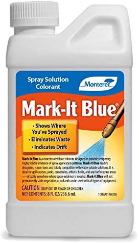 Monterey LG1130 Mark-It Blue Spray Solution Colorant Chemical Marker Dye for Insecticide, Herbicide, and Fungicide, 8 oz