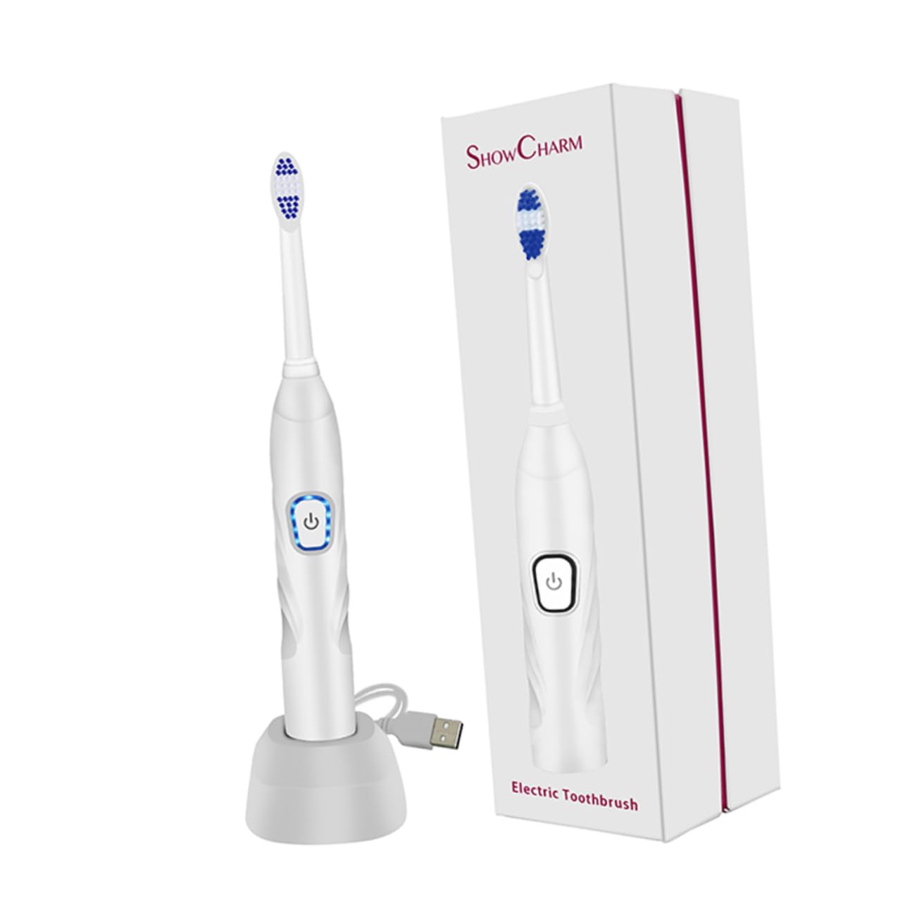 NULYLU Electric Toothbrush for Children Charging Bristle 3 Cleaning Modes Waterproof Timer Vibration Brush Set