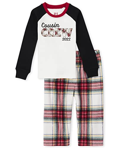 The Children's Place,Family Matching Chirstmas Holiday Fleece Pajamas Sets, Adult, Big Kid, Toddler, Baby,Baby & Toddler - PJ Set,COUSIN CREW,5T