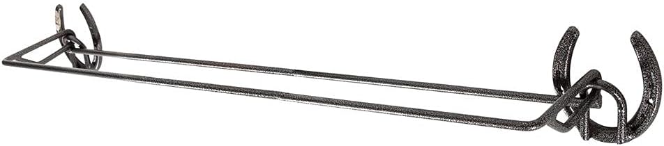 EASY-UP Pro Series Collapsible Stall Front Bar | Decorative & Convenient Horse Blanket Rack | Collapses When Not in Use | Gray Armor Finish for Durability