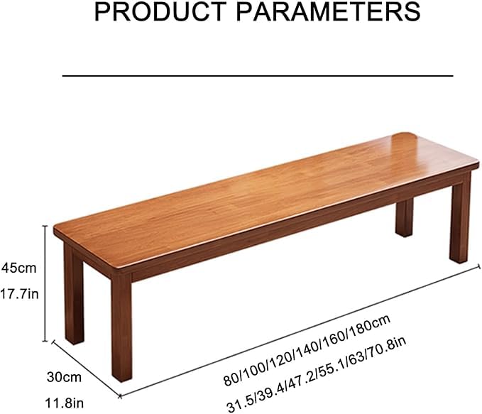 Image of RuPS Wooden Bench Seating for Hallway, Living Room, Porch, or Garden | Modern Minimalist Design (120 x 30 x 45)