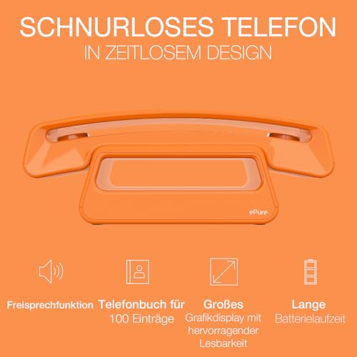 Teléfono inalámbrico DECT Alcatel Epure Iconic vintage con bloqueo de llamadas y manos libres 5