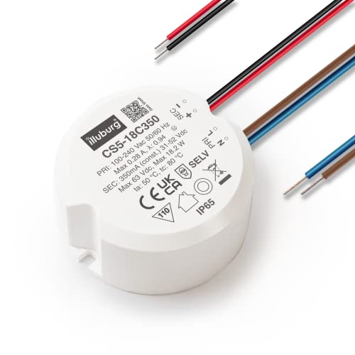 illuburg Transformador LED Impermeable IP65 350mA Corriente Constante 11W - 18W Alimentador Fuente de Alimentación Cover