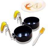 Kofebe Folding Egg Poacher, Non-Stick Po...