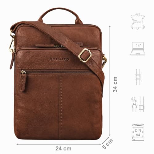 Bolso de negocios de cuero STILORD Stellan negro de la oficina al café 2