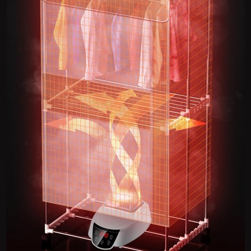 Verwarmde kledingluchter, oververhittingsbeveiliging Intelligente constante temperatuur verwarmde elektrische droger, opvouwbare energiebesparende verwarming kledinglucht voor thuisgebruik, geel - Image 8