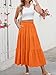HUSKARY Women's Summer Long Casual Smock A Line Layered Skirt Loose Flowy High Waisted Swing Beach Skirts,Orange,XX-Large