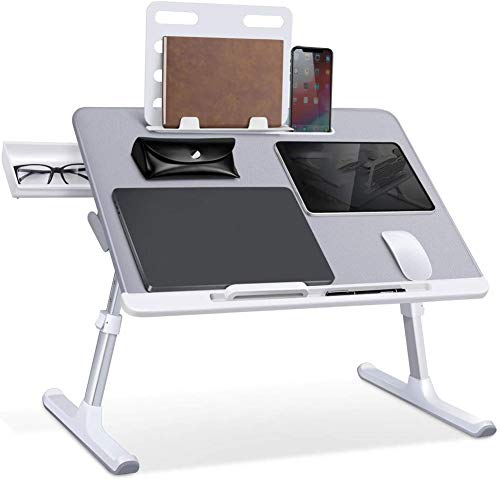 Preisvergleich Produktbild Multifunktionstisch Tragbar Höhenverstellbar Und Winkelverstellbar Laptoptisch Laptopständer Betttisch Notebooktisch Bücherständer Für Sofa Bett Terrasse Balkon Garten Usw