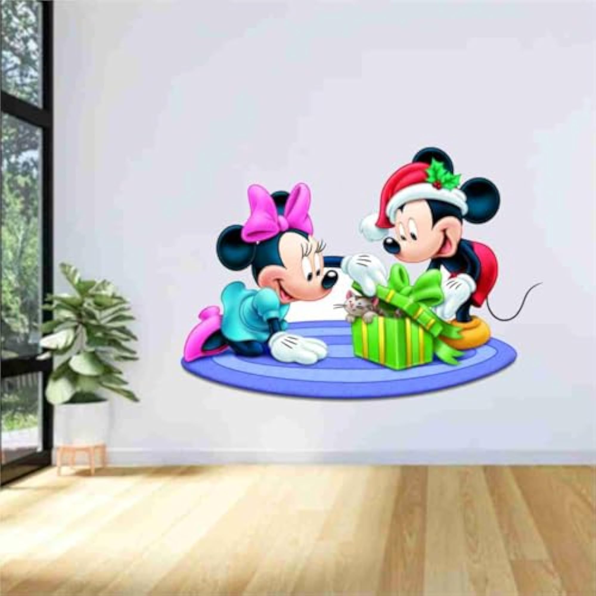 Mickey Mouse Wall Sticker, Multicolor Cartoon Design