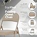 Oline Vinyl Folding Chairs, Padded Vinyl Cushion Chairs with Durable Metal Frame, Indoor Outdoor Stackable Foldable Guest Chairs for Office Wedding Kitchen Dining, 300lb Capacity (Khaki, 1 Pack)
