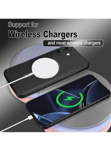 Image of DIZORO Samsung A07 5g Case, Compatible with Mag Safe Back Cover, Matte Luxury Metallic Luster Flexible TPU Wireless Charging Shockproof Case with Camera Protector
