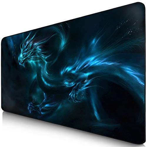 Sidorenko XXL Gaming Mauspad groß - 900 x 400 mm - Fransenfreie Ränder - rutschfest - XXL Mousepad I Schreibtischunterlage - spezielle Oberfläche verbessert Geschwindigkeit und Präzision - blau