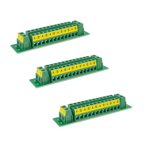 3 módulos de distribución de bloques terminales de posición de 16 amp y 2 x 12 para CA y CC