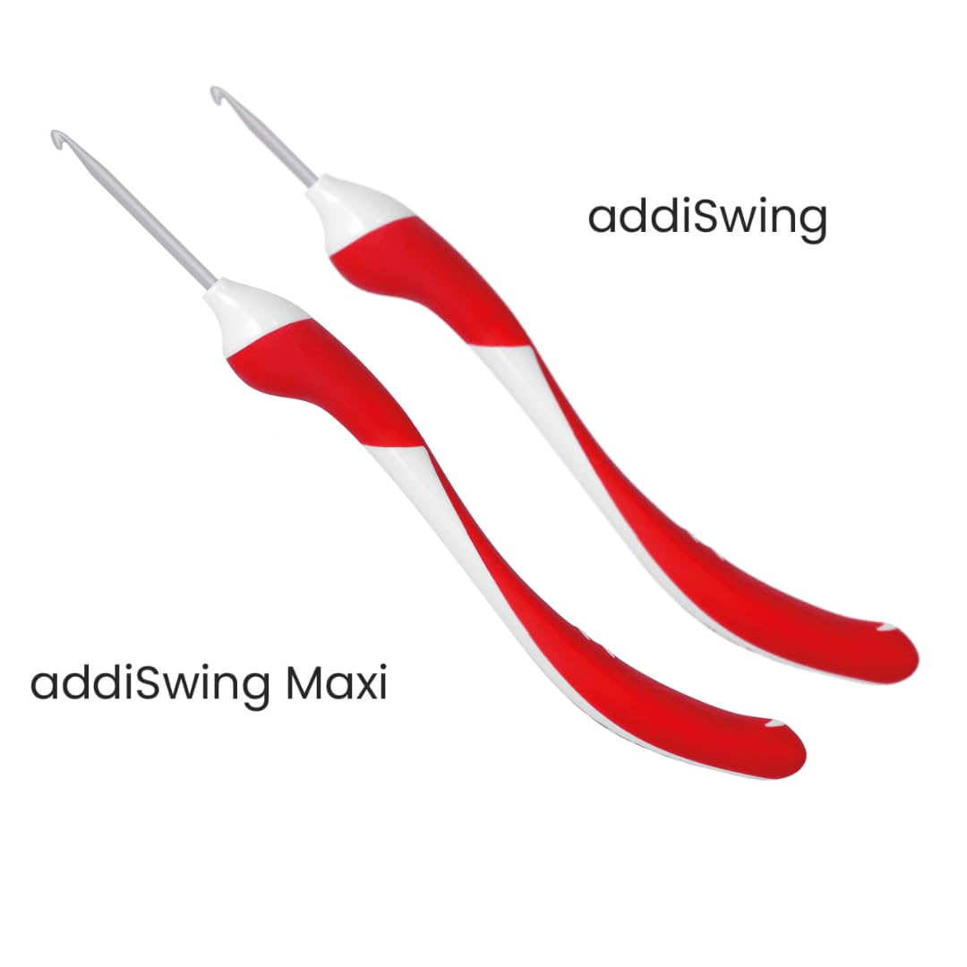 addi Swing Maxi Häkelnadel-Set, 9 Stück, mit Aluminiumspitzen