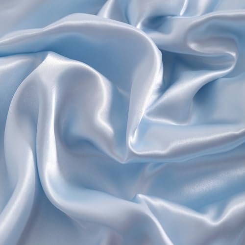 NTBAY Silk Satin Pillowcases - Satin Pillowcase for Hair and Skin Pillow Cases 2 Pack with Envelope Closure, 50x90 cm, Light Blue - Image 4