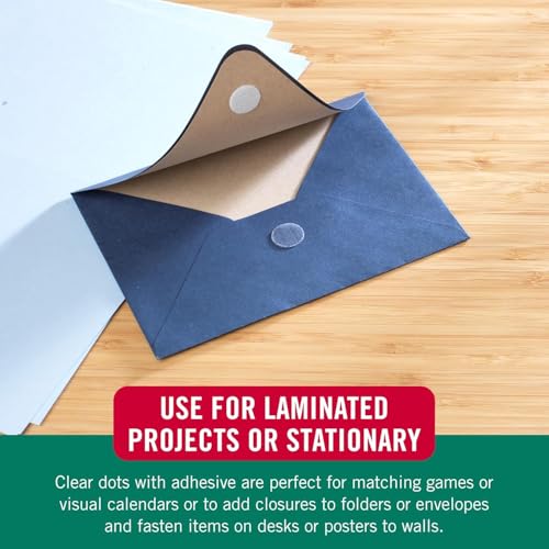 VELCRO Brand Thin Clear Dots with Adhesive, 200Pk 5/8in Circles, for Crafting School Projects, Home and Office Organization | Low Profile Design by VELCRO Brand - Image 3