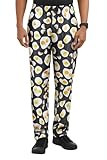 UA CHEF Men's Eggspected Print Baggy Chef Pants - 100% Cotton Kitchen Workwear, Elastic Waist, Drawstring, Deep Pockets, XS-3X Professional