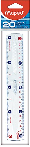 La mejor comparación de Reglas que puedes comprar esta semana. 48 Maped- Regla plastico transparente, doble graduación cm/pulgas, 20cm, bolsa con 1 pieza