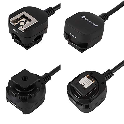 Easy Hood Rotating Flash Bracket Mount and 1.6ft TTL Off Camera Speedlite Cord for Sony A9 II A7R IV A7 A7S A7III A7RII A7RIII A7SII A6600 A6500 A6400 Camera with Multi Interface MI Shoe - Thumbnail 4