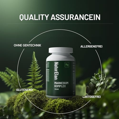 Magnesium Komplex Hochdosiert 400mg - 180 Premium Kapseln (6 Monate), 5 in 1, 807 mg je Kapsel, davon 400mg elementares Magnesium, Vegan, Magnesiumglycinat, Citrat, Malat, Taurate, Oxid