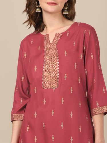Image of rangita Women's Rayon Regular Fit Straight Kurti | Kurta (Pack of 2)