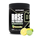 NutraBio Base Pre-Workout Powder 200mg Caffeine, Sustained Energy, Focus, Endurance, Pump, Sugar Free, Clean Preworkout for Men and Women - Beta Alanine, L-Tyrosine, 30 Servings - Lemon Lime