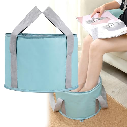 Lavabo Portátil Para Remojo De Pies con Bolsa de Almacenamiento, Capa de Aislamiento de Película de Aluminio Incorporada Lávese la Cara, Los Pies y La Ropa, para Múltiples Propósitos (Azul)