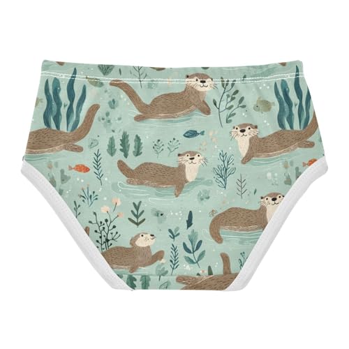 Wusikd Otters Swimming Girls' Underwear Cotton Girls Briefs Soft Toddler Underwear 2T2