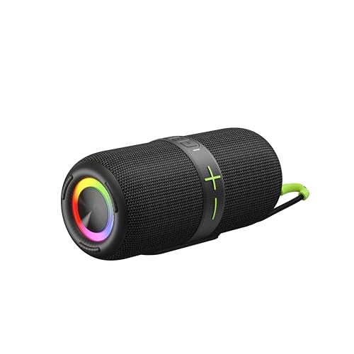 HUO JI IPX5 wasserdicht, staubdicht, RGB Beleuchtung, AUX/TF,Kabellos Box mit 40W TWS Stereo,30 Stunden Akkulaufzeit Speaker für zu Hause,im Freien,Radfahren