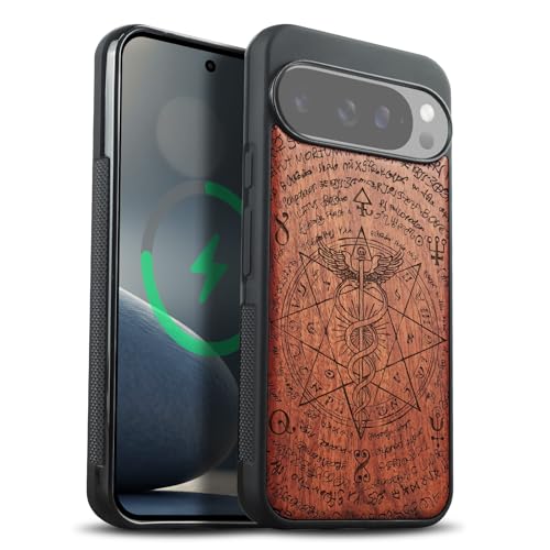 Coque magnétique pour Google Pixel 10 Pro XL, étui bois antichoc contre les chutes du quotidien
