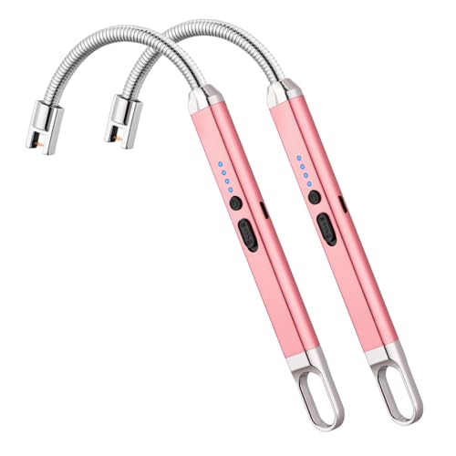 MEIRUBY 2Pack Electric Candle Lighter, Birthday Christmas Stocking Stuffers Gifts for Women Mom Men Wife Sister, USB Arc Rechargeable Windproof Long Lighter for Candle BBQ Housewarming Gift Idals