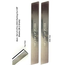 Set of 2 HSS Blades 1/8" x 3/4" Wide x 6" Long for Lathe Parting Cut Off & Tool Holders-Hard & Ground