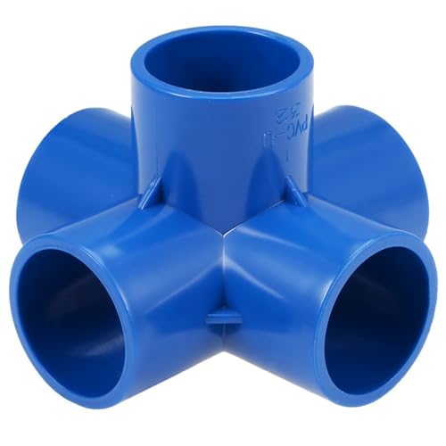 TOP-VIGOR 2 conectores de tubería de PVC de 5 vías, conectores de esquina de 32 mm, empalmes de tubería deslizante de 5 vías, conector tridimensional en ángulo recto para conexión de tubería de agua