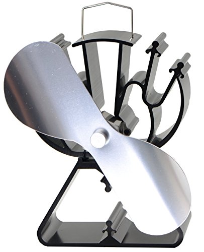 Heat Powered Stove Top Fan for Wood/Log Burner/Fireplace - Eco Friendly(Silver)