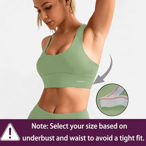 BaseTry High Impact Sports Bra for Women - Padded Seamless Support Bra for Yoga Gym Workout Fitness -High Support Running Bra (US, Alpha, 3X-Large, Regular, Regular, Green) — view 4