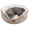 Bedsure Dog Beds for Small Dogs – Round Cat Beds for Indoor Cats, Washable Pet Bed for Puppy and Kitten with Slip-Resistant Bottom, 20 Inches, Camel