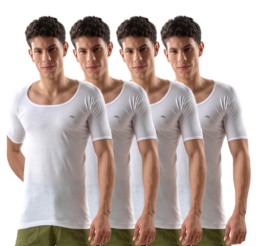 LUX VENUS Herren Solid Regular Fit Weste, Weiß, 46 – Ansicht 1