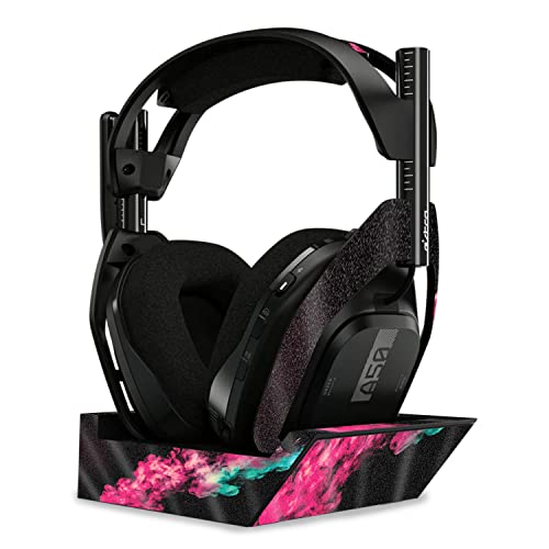 Image of MightySkins Glossy Glitter Skin Compatible with Astro A50 Wireless Headphones + Base Station (Gen 4) - Magenta Smoke | Protective, Durable High-Gloss Glitter Finish | Easy to Apply | Made in The USA