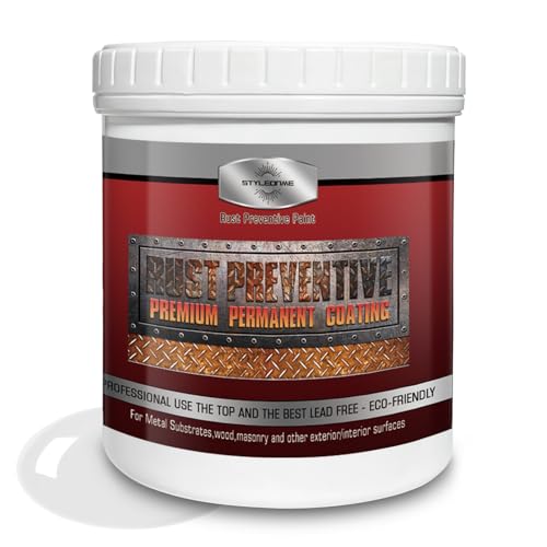 styleonme Water based metal anti rust paint, White 32 Fl Oz, Metal Primer & Preventive Coating, Rust Preventive Paint, Stop Rust and Corrosion Permanently (High-Gloss)