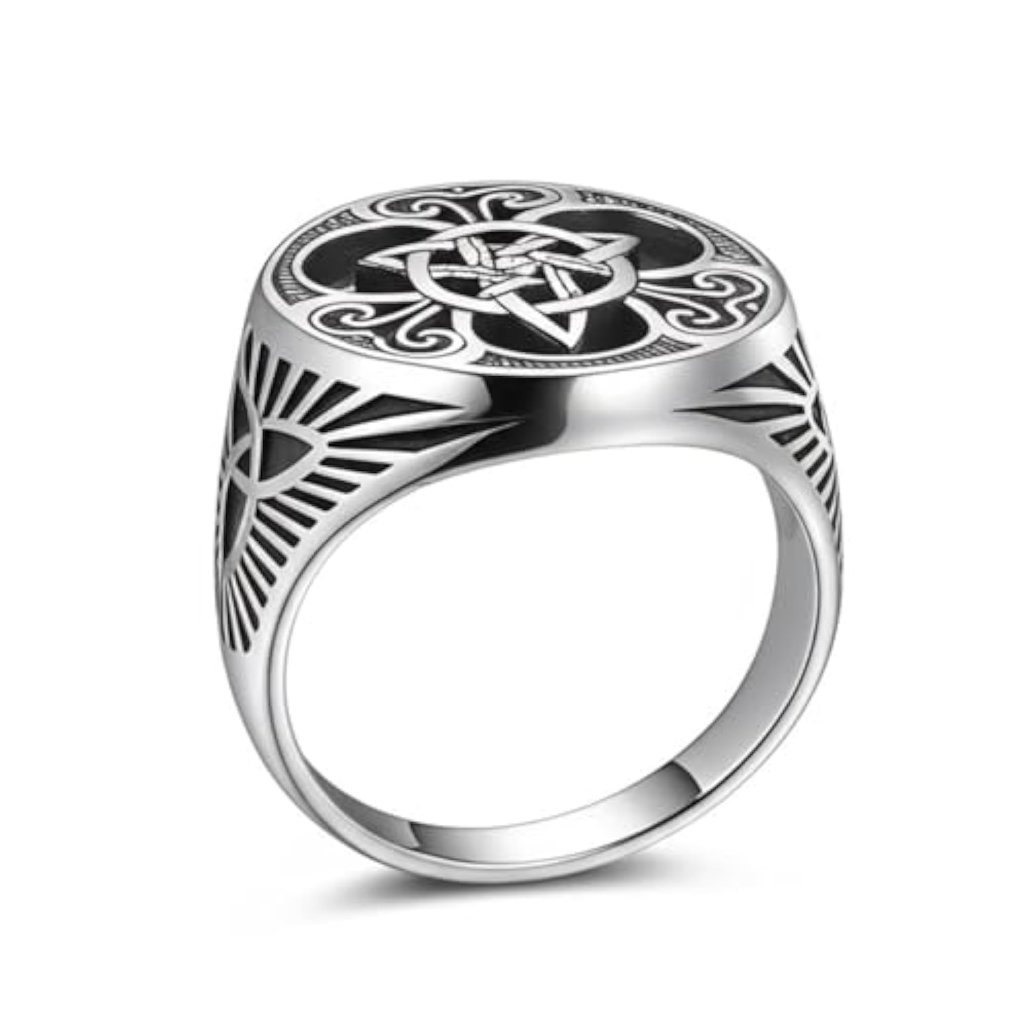 Royal Series Trinity Sun Ring, Stainless Steel Statement