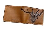 Unik4art - Deer Elk leather handmade men's bifold wallet, personalized gifts for men, christmas gift
