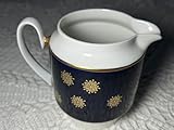 Echt Kobalt Weimar Porzellan, blaues Sahne-Milch-Kännchen mit Vergoldung. Echt Kobalt. Ohne Deckel 9 cm. Made in GDR