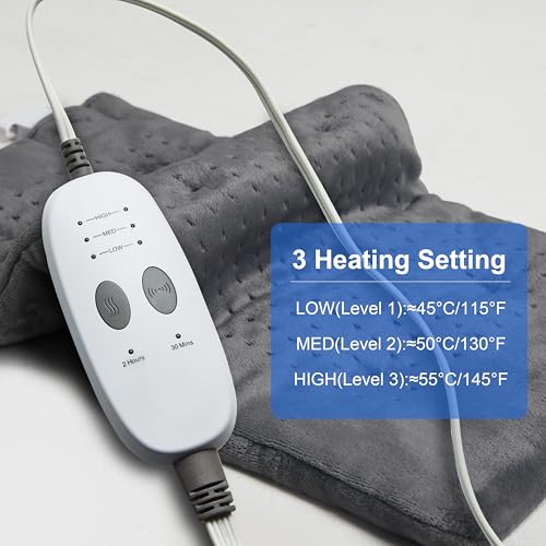 Heating-Pad-for-Back-Pain-ReliefMassaging-Weighted-Heating-Pads-for-Neck-ShoulderCrampPortable-Heated-Pad-with-3-Heat-Settings-6-Massage18-Relaxing-CombinationsAuto-Off1224Dark-Grey