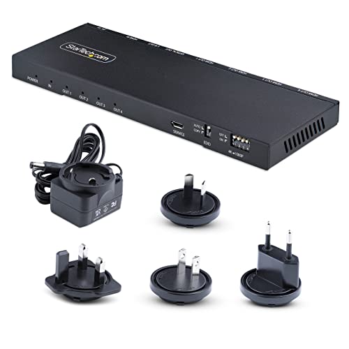 Startech.Com 4-Port Hdmi Splitter, 4K 60Hz Hdmi 2.0 Video, 1 In 4 Out Hdmi Splitter, 4K Hdmi Splitter W/Built-In Scaler, - 7