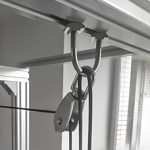 Juego de poleas de elevación giratorias de 360° de acero inoxidable, 10 poleas de polea individual para gimnasio en casa, sistema de bloque pesado Equint Heavy Du