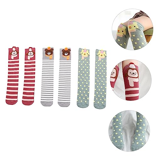 3pairs Socks Boys and Girls Boy Girl High Socks Design Fashionable Age2