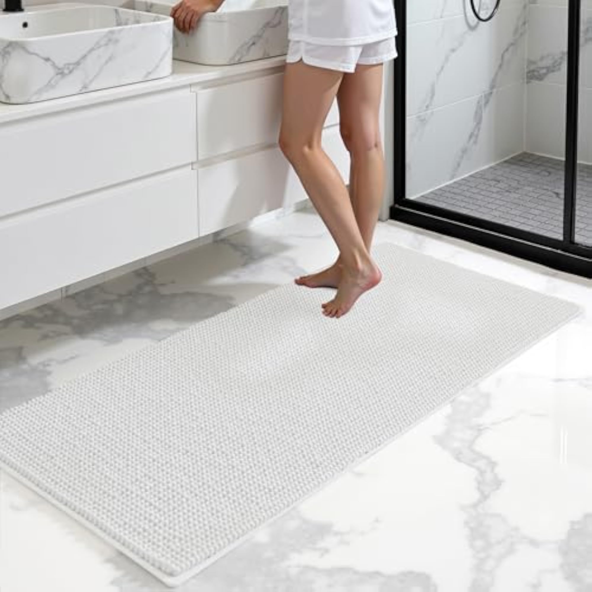 Bathroom Rugs, 24" x 60" Chenille Bath Rug, Soft Plush