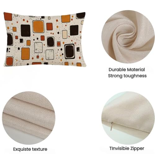 Housse de coussin extérieur imperméable lot de 2 avec lin et fermeture invisible beige - 7