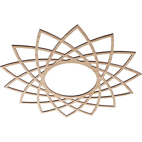 Image of Ekena Millwork 28 inchOD x 10 3 /4 inchID x 1 /4 inchT Eleanor Wood Fretwork Pierced Ceiling Medallion, Alder