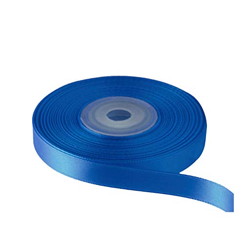 Image of Solid Color Double Faced Blue Satin Ribbon 1 /2 inch X 25 Yards, Ribbons Perfect for Crafts, Wedding Decor, Bow Making, Sewing, Gift Package Wrapping and More